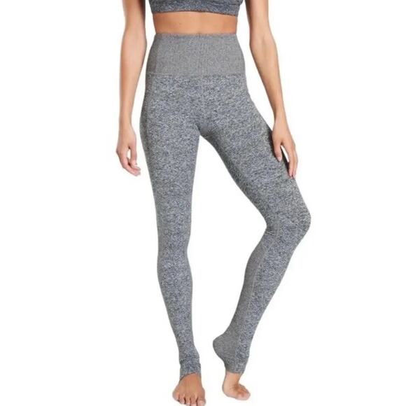 Athleta Gray Exhale Heel Tight Leggings Sz M - Picture 1 of 12